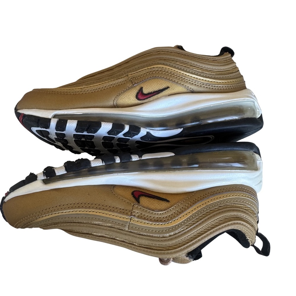 Nike Air Max 97 OG Golden Bullet Metallic Gold Varsity Red DQ9131-700 W 5.5 NWOB - Picture 6 of 9